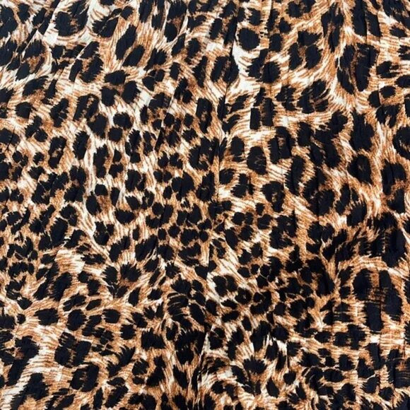 Nanushka Primrose Ocelot Leopard Animal Print Paper Bag Shorts - Picture 8 of 8